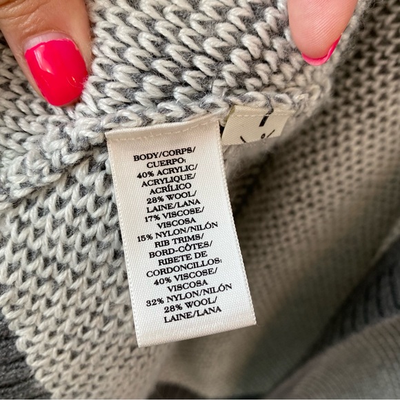 Ann Taylor Open Front Wool Blend Cardigan Gray L - Picture 6 of 9